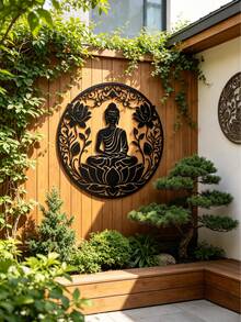 1件 2D平面佛陀蓮花曼陀羅金屬牆飾 - 黑色剪影禪意靈性裝飾品。適合冥想室、居家與庭院裝飾、茶室及瑜伽工作室。送給親友與追求內心平靜者的舒心居家禮物。 - 蓮花佛 - 查看 8