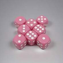 8pcs--14mm Pink Rounded Acrylic Game Dice--Suitable For Party Entertainment, Tabletop Games, Halloween, Christmas Gifts, Birthday Gifts And Player Gifts - View 4