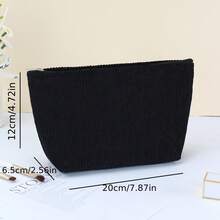 Bolsa Organizadora de Pana para Electrónicos y Accesorios - Bolsa de Almacenamiento de Poliéster Duradera - Negro - Ver 2