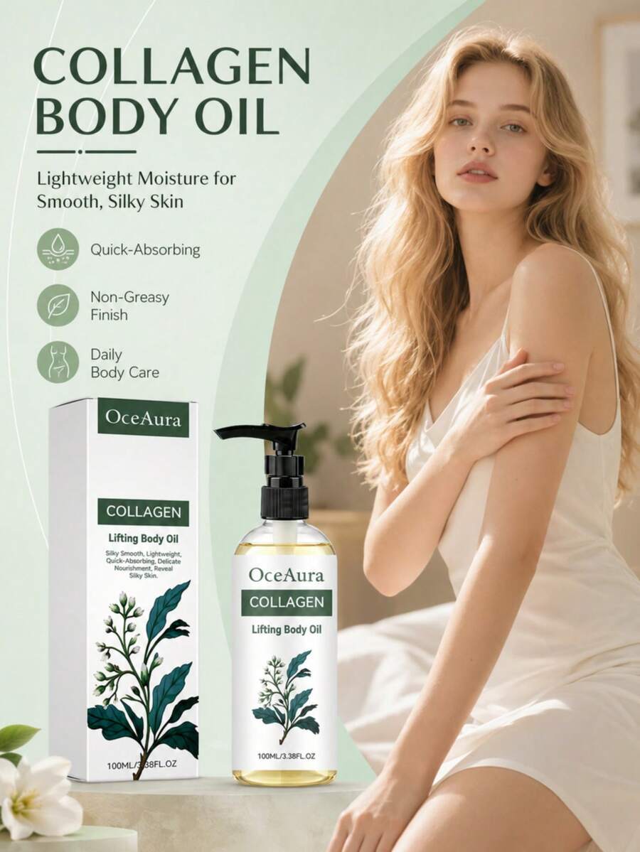 100ml Collagen Body Oil, Gentle Skin-Friendly Moisturizing Refreshing Non-Greasy Daily Skin Care Oil - Multi Scents - View 1