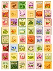50Pcs Retro Vegetable & Flower Seed Packet Paper Sticker Pack, Old-Fashioned Garden Prints For Planner, Notebook & Plant-Themed Crafts - Multicolor - View 6