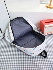 Versatile Fashionable Women's Ditsy Floral Double Backpack Set Student School Bag - Multicolor - View 9