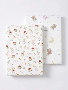 2pcs Soft Comfortable Breathable Baby Animal Pattern Fitted Sheets (39.37*23.62) Inch, (47.24*23.62) Inch, (51.96*28.34) Inch - Multicolor - View 28