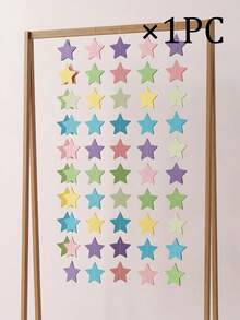1件室內裝飾家居生日快樂橫幅，星星花環吊飾派對用品，馬卡龍色紙旗飾，可愛嬰兒洗禮背景，兒童育嬰室牆面藝術套裝，婚禮教室開學窗簾流蘇節日裝飾 - Party Garland - 查看 17