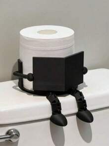 1pc Cute Book-Shaped Toilet Paper Holder, Durable Plastic Material, Freestanding Design, Suitable For Bathroom, Can Hold Standard Size Toilet Paper Rolls, Fun Decorative Accessory, Bathroom Decor Gift, Dynamic Design, Stable Structure - Multicolor - View 2