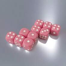 8pcs--14mm Pink Rounded Acrylic Game Dice--Suitable For Party Entertainment, Tabletop Games, Halloween, Christmas Gifts, Birthday Gifts And Player Gifts - View 5
