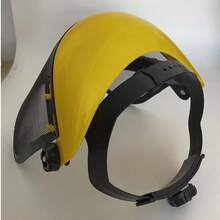 Protetor Facial Telado Tela Nylon C Para Operador De Roçadeira - Amarelo - Visão 11