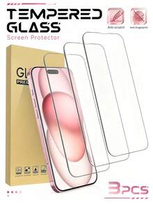 3片裝透明保護殼友善強化玻璃全螢幕保護貼，手機配件，相容 iPhone 15 15 Pro 15 Plus 15 Pro Max 16 16 Plus 16 Pro Max 17 17 Air 17 Pro 17 Pro Max，日常使用 - 無色 - 查看 20