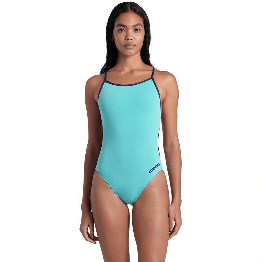 Arena Performance Women's Team Solid Lace Back Swimsuit One Piece Bathing Suit Variant 5 - Water Navy - View 1
