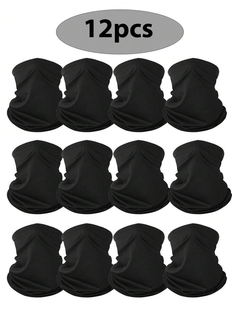 Multi-Pack Unisex Solid Color & Printed Sun Protection Neck Gaiter Face Mask, Breathable Multi-Use Mask For Outdoor Fishing, Sunshade, Cycling, And Commuting - Multicolor - View 1