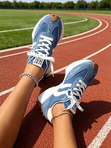 Women's Casual Sneakers, Flat, Lightweight, Comfortable For Fitness, Walking, Skateboarding - Blue - View 6