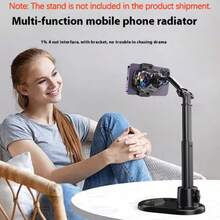 Dual Turbo Phone Cooler For Mobile Gamers & Streamers, Cool Design With RGB Lighting For Atmosphere, USB-C Phone Cooler With Real-Time Display, Semiconductor Back Clip, Quiet Gaming Cooling Fan, Fast Cooling, Telescopic Back Clip, Essential For Streaming, Work, Bloggers, Mobile Gaming, And Video Streaming - Black - View 11