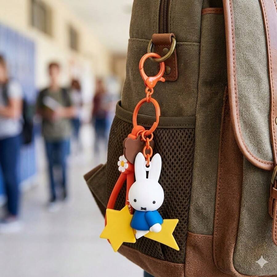 MIFFY 月光派對鑰匙圈-官方授權珠寶飾品,夢幻星空設計,精緻夜間美學,適合掛在包包或鑰匙上,適合作為禮物、節日與派對配件 - 藍色 - 查看 1