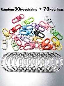 20/50/100pcs Heart-Shaped Swivel Clasp Keychain - Colorful Metal Spring Snap, Suitable For DIY Crafts, Jewelry, Lanyards And Accessories, Zinc Alloy Lobster Claw - Silver - View 33