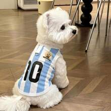 World Cup Pet Jersey Dog Soccer Breathable Bird Eye Pet Clothing Summer Medium Small Dog Cooling Shirt - Baby Blue - View 4