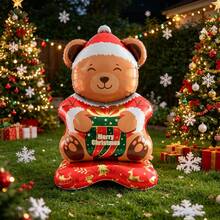 150cm Christmas Bear Balloon Cartoon Toy Balloon Christmas Gift Suitable For Birthday Party Holiday Halloween New Year Decoration - Multicolor - View 2