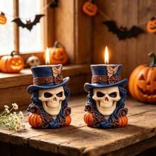 DIY Clay Mold 1pc Halloween Cowboy Hat Skull Candle Ornament Mold, Suitable For Making Resin, Plaster, Candle, Aromatherapy Supplies, Home Decor, Display Stand, Silicone Mold - Cowboy Hat Skull Mold - View 3