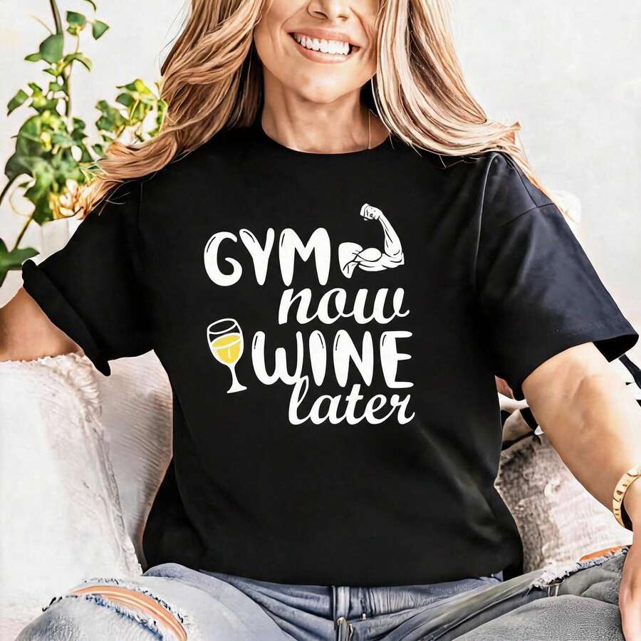 Pure Cotton Gym Mode On T-Shirt, Funny Fitness T-Shirt, Motivational Workout T-Shirt, Fitness T-Shirt, Workout Clothes, Gym T-Shirt, Gift For The Gym - 黑色006 - 查看 1