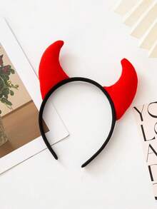 1pc Halloween Cute Horn Performance Headband Adult Horn Headband Party Funny Devil Hair Accessory - 1 - View 8