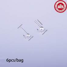 6pcs/Bag S925 Sterling Silver Silver Ball Jump Rings With Open Loop Earring Studs, Jewelry Making Handmade DIY Accessories Material Pack - Silver - View 5