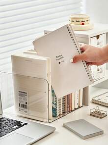 Transparent Acrylic Bookshelf, Desktop File Organizer, Book Storage, Can Hold Magazines, Notes And Books, A4 File Magazine Organizer Box, Suitable For Home Study, School Office - Transparent - View 5