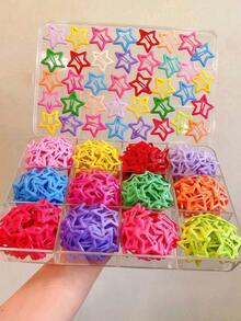 25/50/80 piezas de pinzas para el cabello con forma de estrella de colores aleatorios, accesorios para el cabello estilo Y2K para niñas para uso diario y fiestas, regalo de cumpleaños, regalo de Navidad - Multicolor - Ver 8