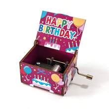 1pc Birthday Gift Hand Crank Music Box, Romantic Cute Style Finished 8-Note Music Box, Hand Crank Playback, Desktop Decor For Birthday Party, Thoughtful Gift For Friends And Couples - Birthday Series - View 21