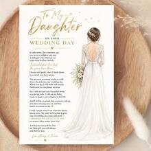 One Envelope And One Greeting CardWedding Day Greeting Card For Daughter From Parents Emotional Keepsake Gift For Bride On Her Special Day Greeting Card - Sets - View 6