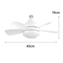 Ceiling Fan With Remote Control, Small LED Bulb Fan, Creative Fan Bulbs For Replacement, Ambient Light For Home, Bedroom, Super Quiet, Strong Wind, E27 Light Head, With Memory Function - Multicolor - View 3