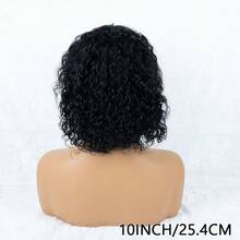 Peluca de Onda Profunda 13x4 con Encaje Frontal 13x4, Cabello Humano Remy Brasileño Premium, Bob Corto de Onda Profunda con Frente Transparente HD 13x4 y Línea del Cabello Pre-Depilada | Se Adapta a Todos los Tonos de Piel | Densidad del 150% Adecuada para Uso Diario, Fiestas, Peluca de Boda, Pelucas de Cabello Humano Real - Natural Black - Ver 13