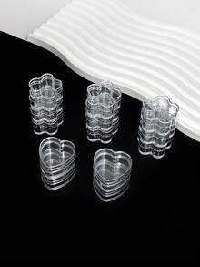 10個裝迷你小透明美甲亮片配件收納盒 鑲鑽展示盒 輕巧可視 精緻小巧包裝空盒 - 無色 - 查看 5