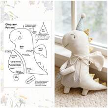 1pc DIY Handmade Dinosaur Plush Doll Pattern, Handmade Plush Doll Template, Simple Sewing Pattern For Beginners, Simple DIY Template (Only Sewing Template, Not Including Plush Doll, Not Including Sewing Material Kit) - Dinosaur CR721 - View 1