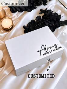 Personalized Gift Box With Lid, Customized Name Gift Box, Personalized Text Wedding Gift Box, Personalized Magnetic Folding Storage Box, Bridesmaid Gift Box, Groomsman/Bridesmaid Box/Bridesmaid Invitation Box/Chief Bridesmaid Box/Wedding - Multicolor - View 7