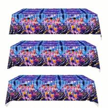KPop Demon Hunters New Tablecloth - Blue Series "Party Demon Hunter" Birthday Party - Animated Movie - Disposable Decorative Tablecloth Set - Popular Party Supplies For Girls And Children - Party Tablecloth - View 2