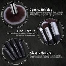 Brochas de Maquillaje Profesional 30 Piezas kit Alta Calidad Sintético Brochas Maquillaje Sombras de Brochas para Ojos en Polvo para Base de Maquillaje -Negro - Rosa - Ver 10