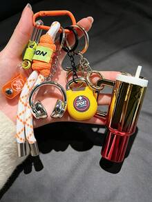 [Original Handmade] High-Value Mini Water Bottle Keychain, Woven Rope Keychain/Wrist Accessory, 3D Earphone Accessory, Car Key Anti-Loss Chain, Exquisite Girls Earphone Decoration, Women's Summer Charming Bag Charm, Beach Vacation Essential, Laptop Bag Accessory, Lunch Bag Accessory - Multicolor - View 17