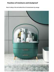 Dust-Proof Cosmetic Storage Box, High-End Transparent Acrylic Desktop Vanity Skincare Organizer - Multicolor - View 6