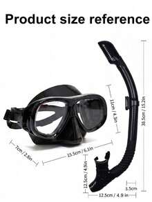 1 Set 6 Color Options Diving Mask + Snorkel, Professional Snorkeling 2 Pieces Set, Silicone Diving Mask With Large Frame, Dry Top Snorkel, Suitable For Men And Women - Multicolor - View 8