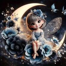 1PC DIY 5D Diamond Painting Kit Elf Girl Pattern - Round Full Diamond Art Mosaic Craft, Home Wall Decor, Frameless - No Frame - View 8