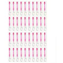 30 piezas/20 piezas/10 piezas/5 piezas/Set Cepillo de dientes desechable mini para viaje, Cepillo de dientes 5 en 1 con pasta pre-aplicada + hilo dental + palillo + raspador de lengua, Cepillo de dientes portátil con pasta pre-aplicada para viaje, Diseño compacto adecuado para viaje, trabajo y uso diario - Rosa (Estilo A) - Ver 15