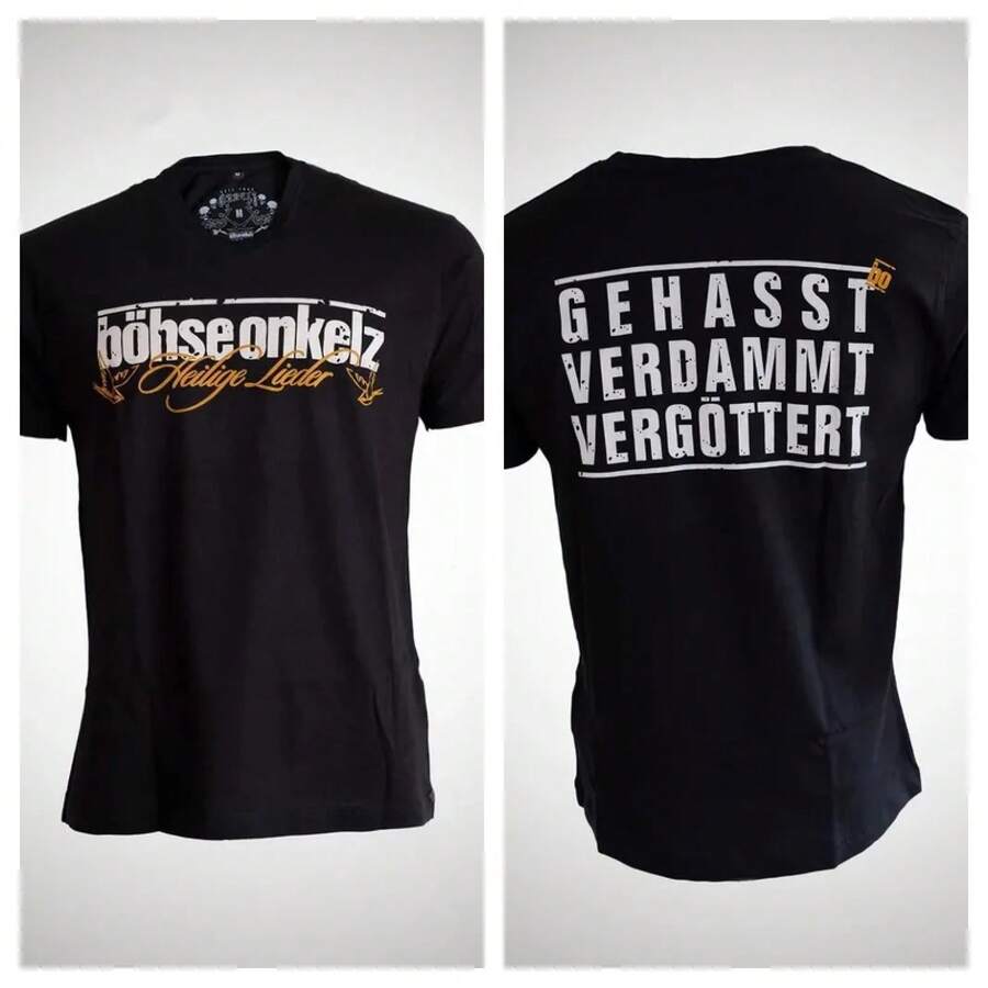 "Hated, Damned, Betrayed" Böhse Onkelz Tribute Cotton T-Shirt, Loose Fit For Rock Music Fashion Women And Men T-Shirts
