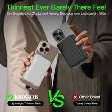 5000mAh Magnetic Wireless Power Bank - Compact And Portable Battery Pack With Strong Magnetic Attraction, Compatible With Apple IPhones 12-17 Series And Android Devices, Supports Fast Charging, A Mini Backup Charger, And A Must-Have For Charging Smartphones. - White - View 5