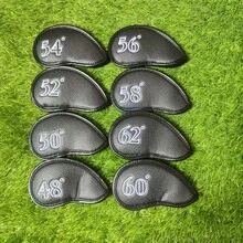 Minimalist Black & White Dual-Color Golf Wedge Cover Protective Sleeve 48°-62° Full Size Coverage Black & White Lychee Pattern PU Leather Wear-Resistant Anti-Collision Low-Key Stain-Resistant Meets Different User Preferences - Black - View 4