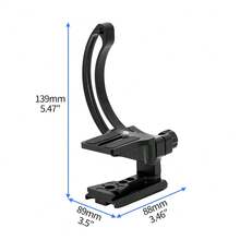 Aluminum Alloy Camera Lens Support Bracket Semi-Circular Ring Horizontal Vertical Quick Switch Mount For DSLR Camera Tripod Stabilizer - View 7