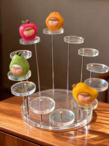 1pc Round 4/7/12-Tier Transparent Acrylic Multi-Layer Display Stand, Suitable For Blind Boxes, Small Figurines, Desserts And Cakes - Black - View 10