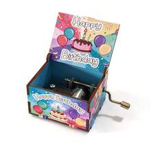 1pc Birthday Gift Hand Crank Music Box, Romantic Cute Style Finished 8-Note Music Box, Hand Crank Playback, Desktop Decor For Birthday Party, Thoughtful Gift For Friends And Couples - Birthday Series - View 20