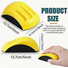 1pc 5-Inch Mouse-Shaped Sanding Block With Hook And Loop Back - Durable PU Ergonomic Handheld Sander, Suitable For Woodworking, Auto Repair And Furniture Making, Can Install 125mm Sanding Disc, Woodworking Tools And Accessories, Flexible Design - Yellow - View 3