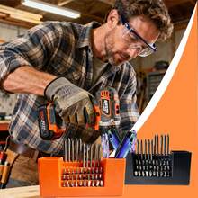 50-Slot Heavy-Duty Plastic Screwdriver Bit Organizer With Hexagonal Top & Tower Storage - Wall-Mountable Drill Bit Case For 6.35mm/2.5" Bits, Plastic Desk Organizer For Tool Storage And Repair Station, Hanging Tool Rack - View 4