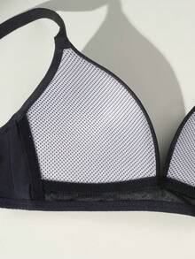Solid Comfort Minimal Teen Girls Bra, Suitable For Girls Aged 13-16. - Black - View 4