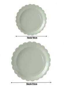 9 Inch Green Hollow Lace Paper Plates Disposable Paper Party Plates Elegant Flower Shaped Dinner Plates 7 Inch Cream Cake Dessert Plates Baby Shower Wedding Birthday Party Decoration Supplies - Multicolor - View 8
